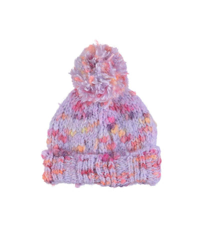 Piupiuchick Knitted Hat Pompon Multicolor Purple