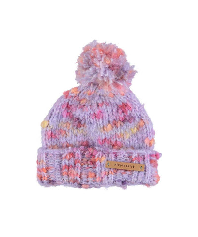 Piupiuchick Knitted Hat Pompon Multicolor Purple