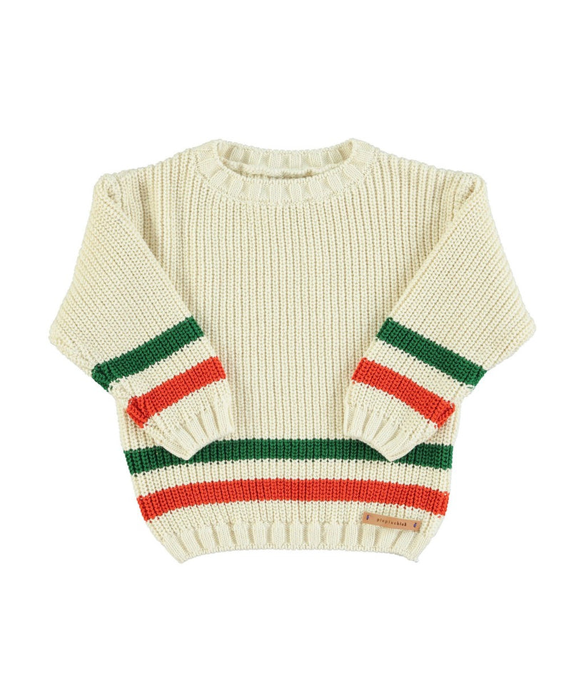 Piupiuchick Knitted Sweater Ecru Multicolor