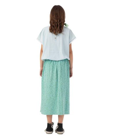 Piupiuchick Long Skirt Light Blue with Yellow Flowers