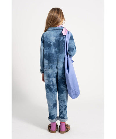 Piupiuchick Longsleeve jumpsuit tie dye denim Blue