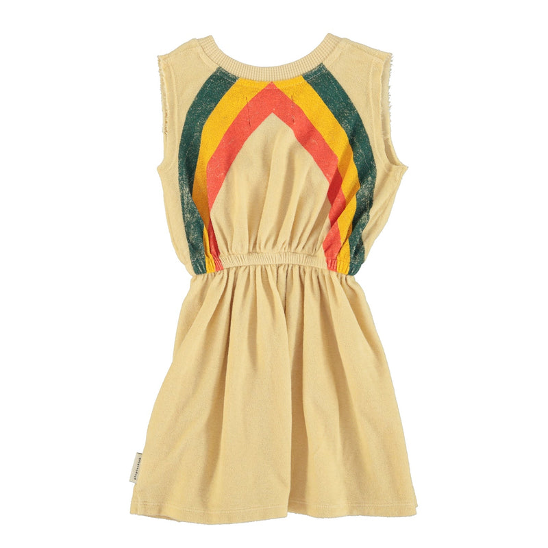 Piupiuchick Short Dress Sand With Multicolor Stripes