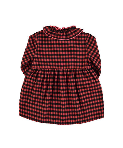 Piupiuchick Short Dress Vichy Red/Black