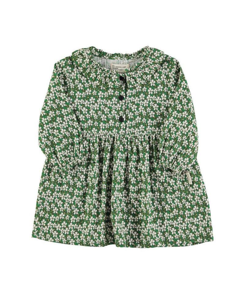 Piupiuchick Short Dress with Flowers Green