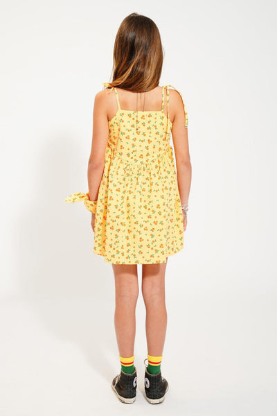 Piupiuchick Short Dress Yellow With Flowers