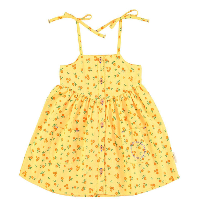 Piupiuchick Short Dress Yellow With Flowers