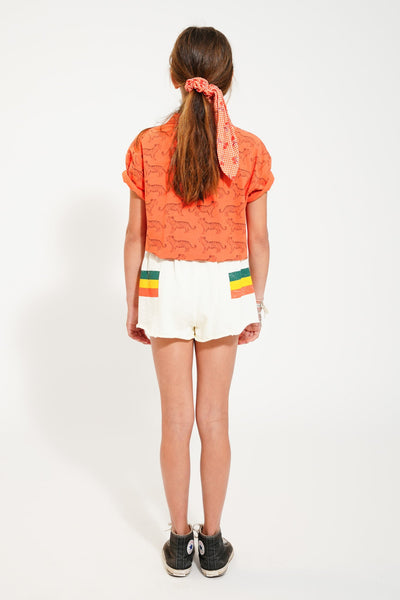 Piupiuchick Shorts Ecru With Multicolor Stripes