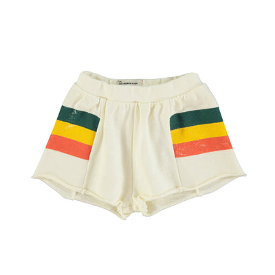 Piupiuchick Shorts Ecru With Multicolor Stripes