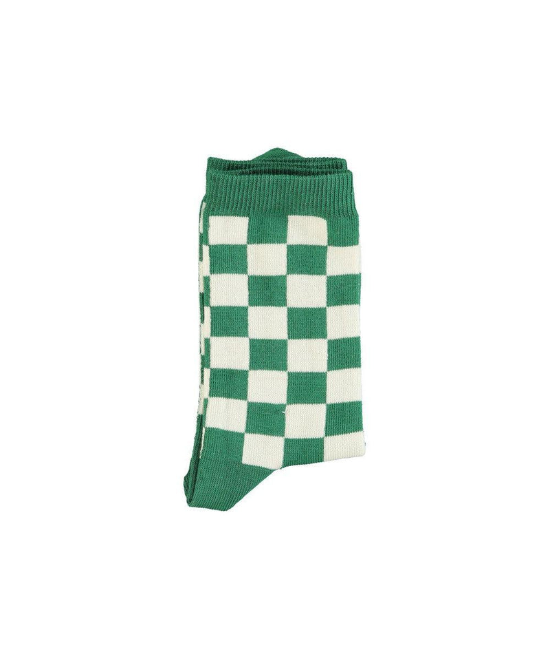 Piupiuchick Socks Ecru & Green Checkered