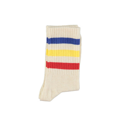 Piupiuchick Socks Ecru With Multicolor Stripes