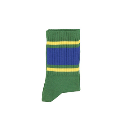 Piupiuchick Socks Green With Blue & Yellow Stripes