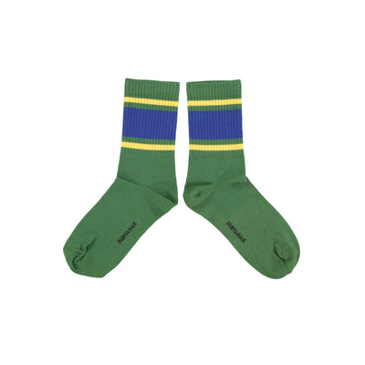 Piupiuchick Socks Green With Blue & Yellow Stripes