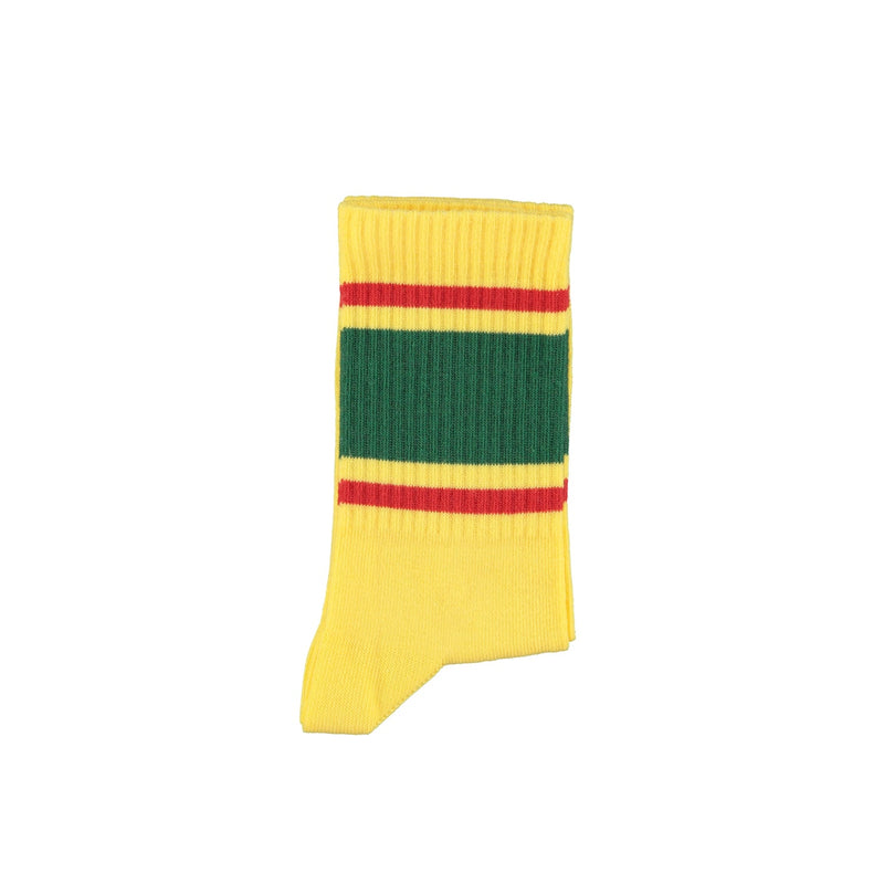 Piupiuchick Socks Yellow With Green & Red Stripes