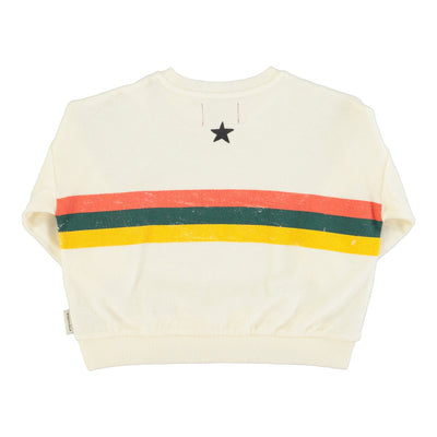 Piupiuchick Sweatshirt Ecru With Multicolor Stripes