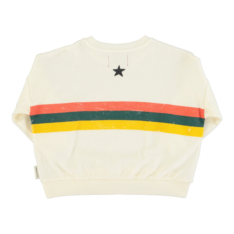 Piupiuchick Sweatshirt Ecru With Multicolor Stripes