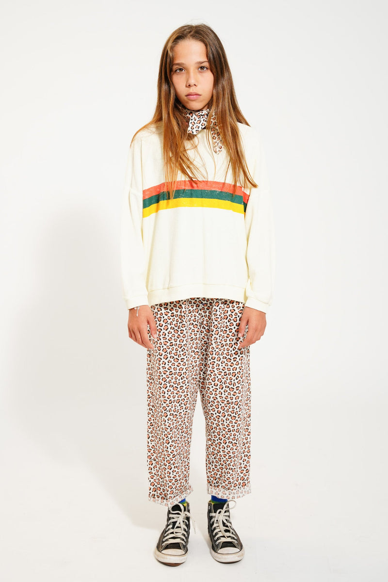 Piupiuchick Sweatshirt Ecru With Multicolor Stripes