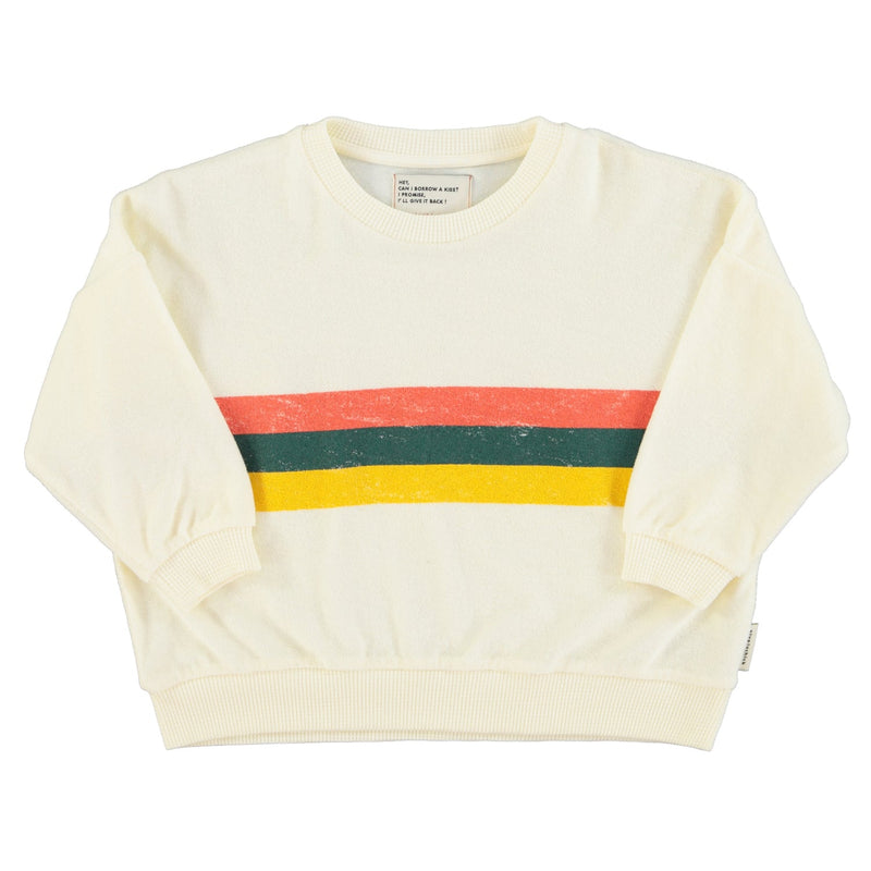 Piupiuchick Sweatshirt Ecru With Multicolor Stripes