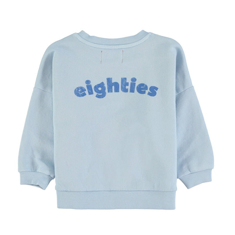 Piupiuchick Sweatshirt Light Blue With Multicolor Wave Print