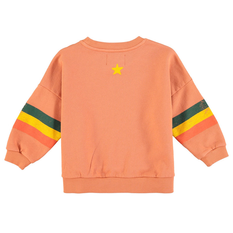 Piupiuchick Sweatshirt Peach With Multicolor Stripes