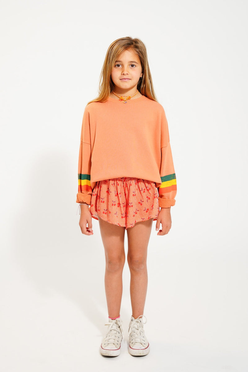 Piupiuchick Sweatshirt Peach With Multicolor Stripes