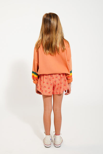 Piupiuchick Sweatshirt Peach With Multicolor Stripes