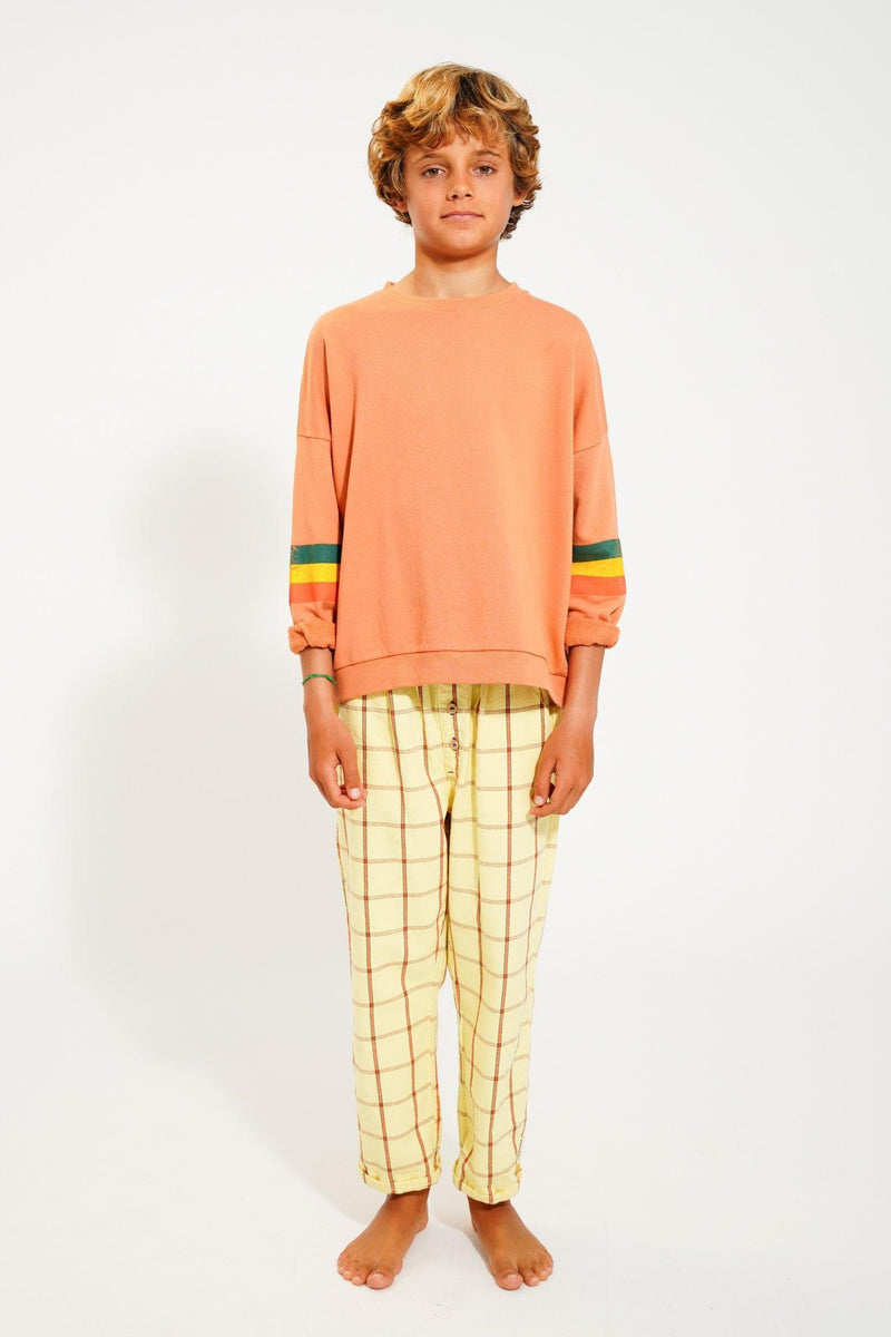 Piupiuchick Sweatshirt Peach With Multicolor Stripes