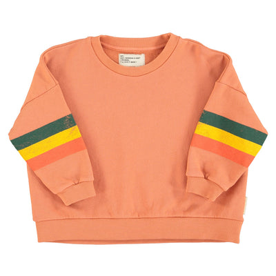 Piupiuchick Sweatshirt Peach With Multicolor Stripes