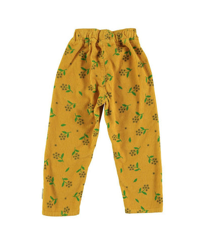 Piupiuchick Trousers Flowers allover Yellow Mustard