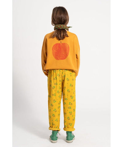 Piupiuchick Trousers Flowers allover Yellow Mustard