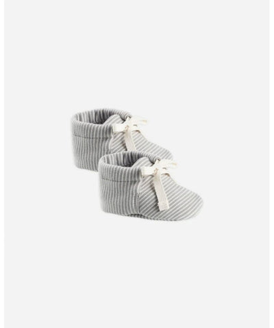 Quincy Mae Baby Booties Blue Micro Stripe