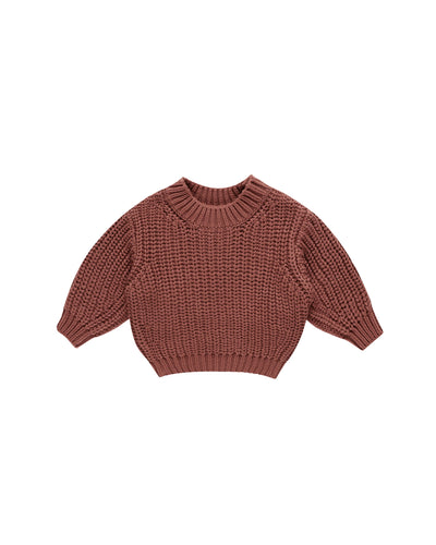 Quincy Mae Baby Chunky Knit Sweater Cranberry