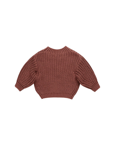 Quincy Mae Baby Chunky Knit Sweater Cranberry