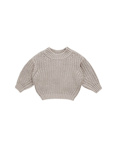 Quincy Mae Baby Chunky Knit Sweater Fog