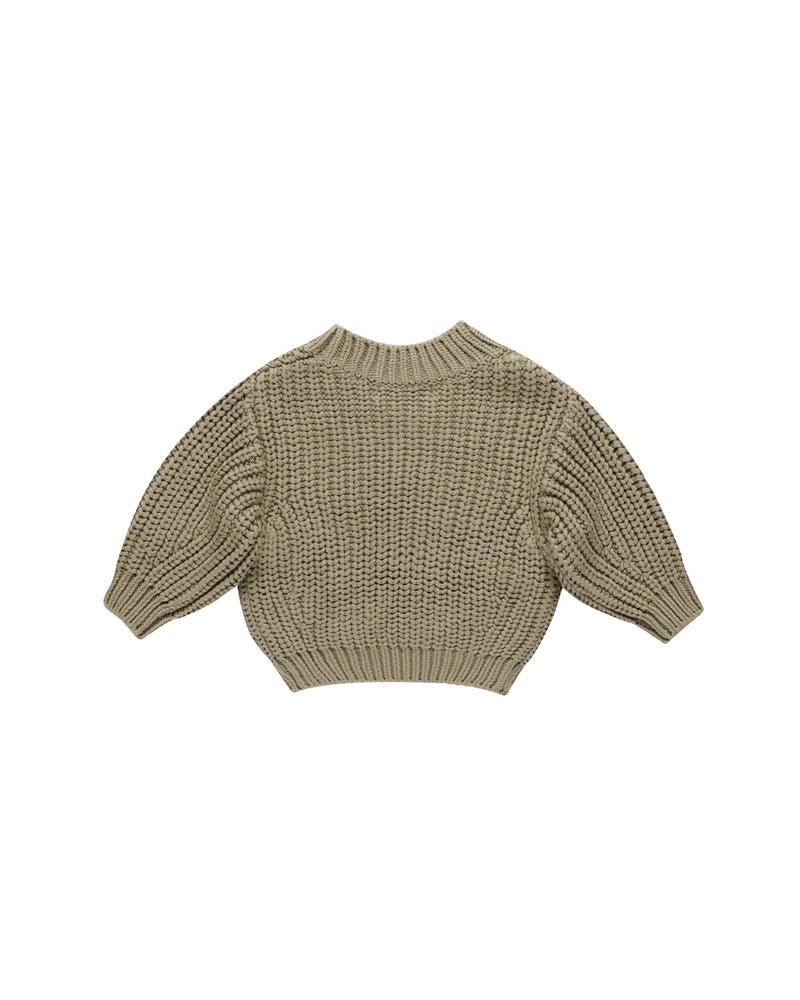 Quincy Mae Baby Chunky Knit Sweater Olive