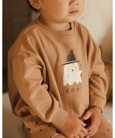 Quincy Mae Baby Relaxed Fleece Sweatshirt Boo Spice