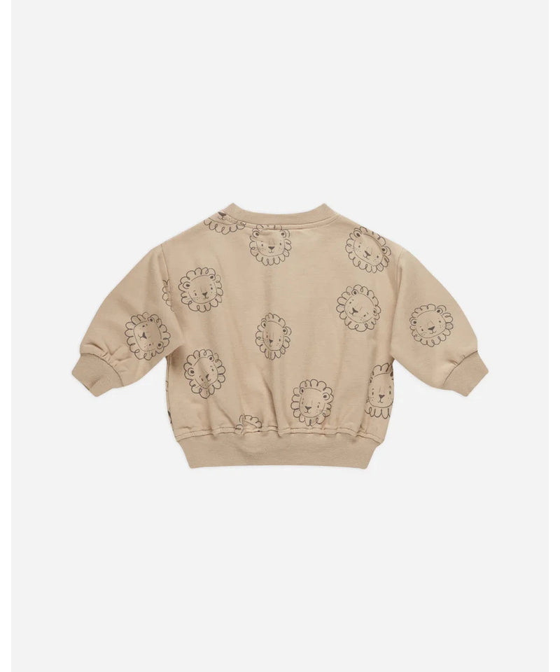 Quincy Mae Baby Relaxed Fleece Sweatshirt Lions latte