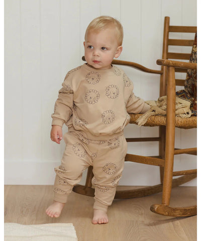 Quincy Mae Baby Relaxed Fleece Sweatshirt Lions latte