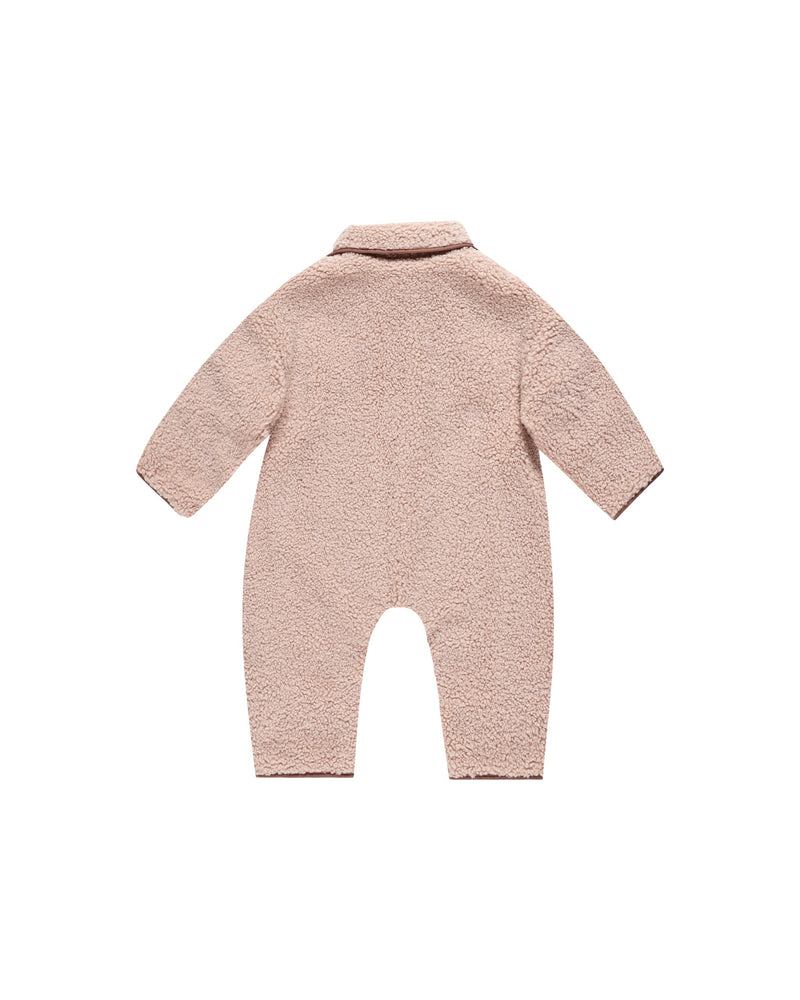 Quincy Mae Baby Shearling Jumpsuit Blush