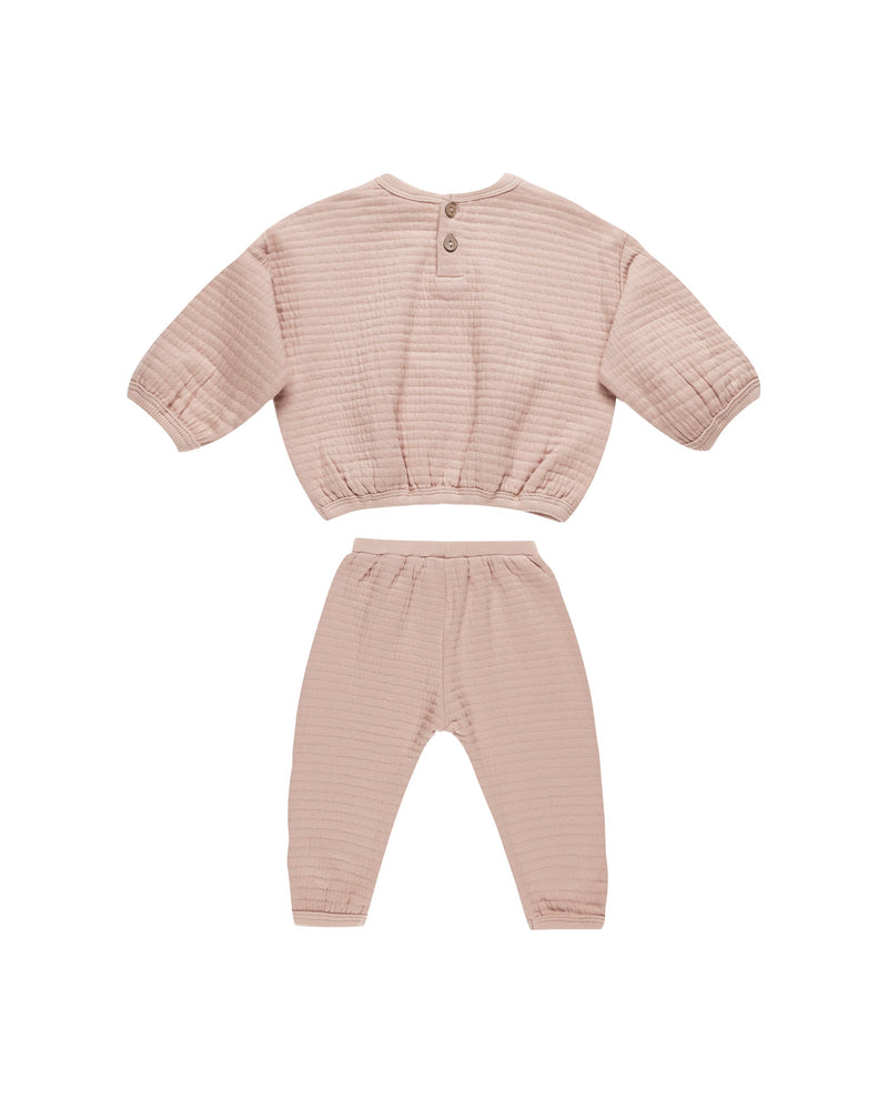 Quincy Mae Baby Textured Sweat Set Blush