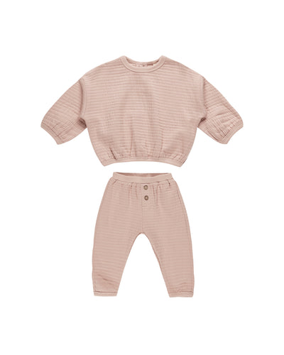 Quincy Mae Baby Textured Sweat Set Blush