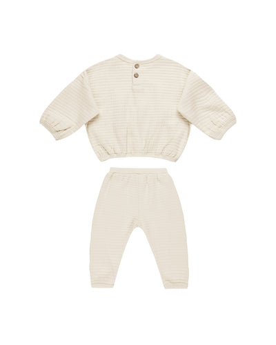 Quincy Mae Baby Textured Sweat Set Natural