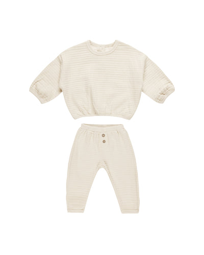 Quincy Mae Baby Textured Sweat Set Natural