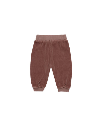 Quincy Mae Baby Velour Relaxed Sweatpant Cranberry