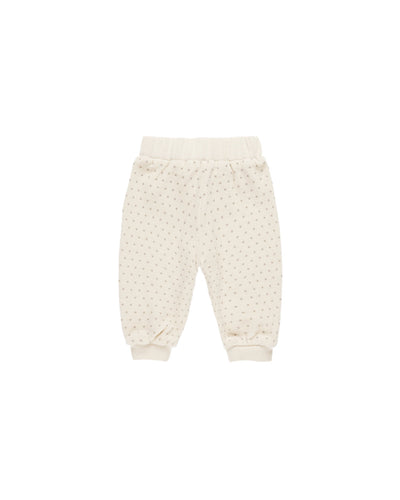 Quincy Mae Baby Velour Relaxed Sweatpant Polka Dot