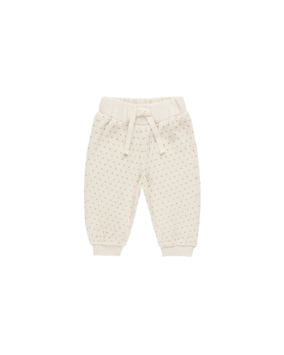 Quincy Mae Baby Velour Relaxed Sweatpant Polka Dot