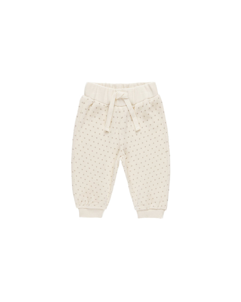 Quincy Mae Baby Velour Relaxed Sweatpant Polka Dot