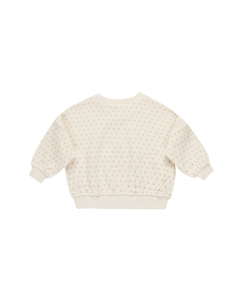 Quincy Mae Baby Velour Relaxed Sweatshirt Polka Dot