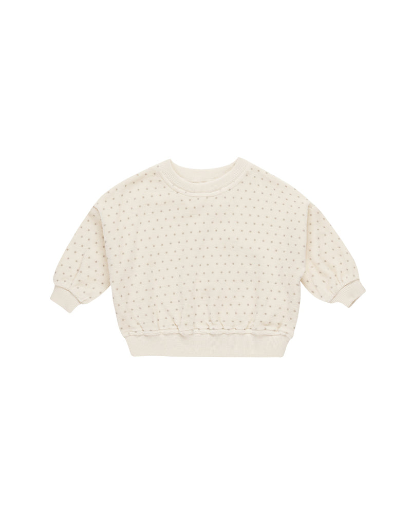 Quincy Mae Baby Velour Relaxed Sweatshirt Polka Dot