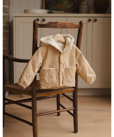 Quincy Mae Corduroy Hooded Jacket latte