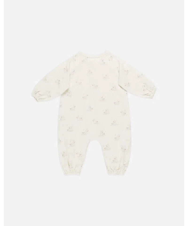 Quincy Mae Henley Bubble Jumpsuit Swans ivory/swans